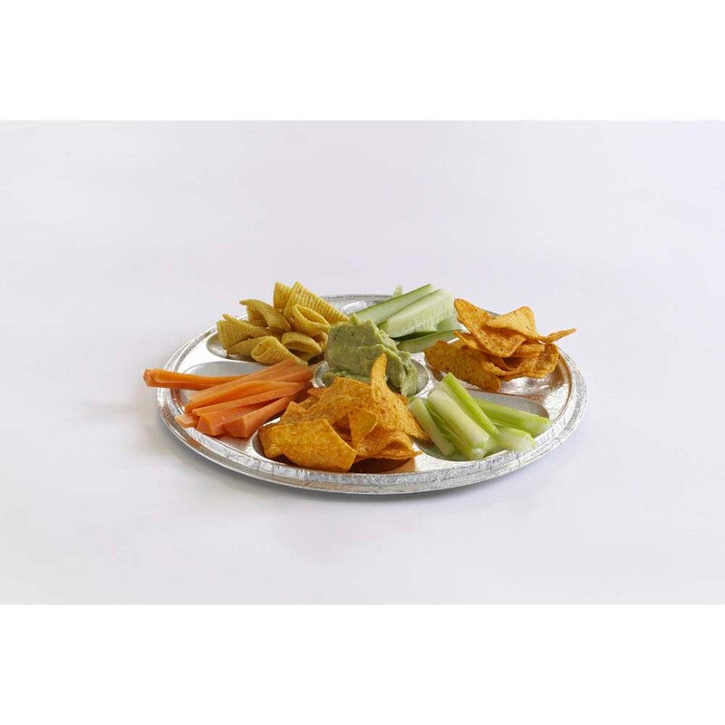 Cateringfad, Plus Pack, Rund, 7-Compt, Ø 277mm, aluminium, pakke med 70 stk, Fødevaregodkendt