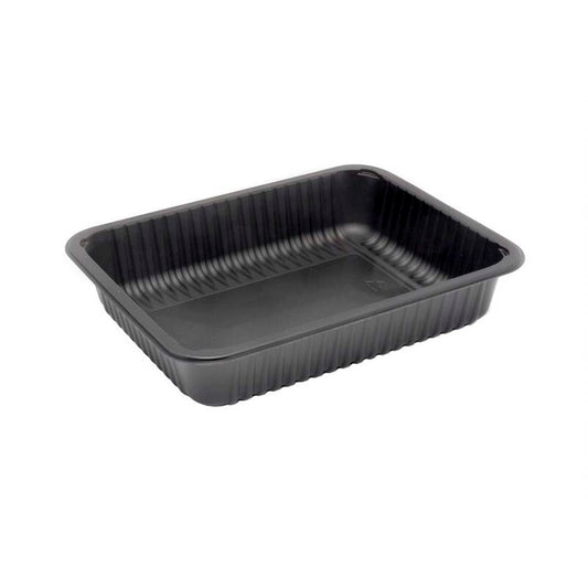 Plastbakke, Færch, P 78-42T, 1-rums, Rektangulær, 1185 ml, 171x220x42mm, PP, sort, karton a 608 stk