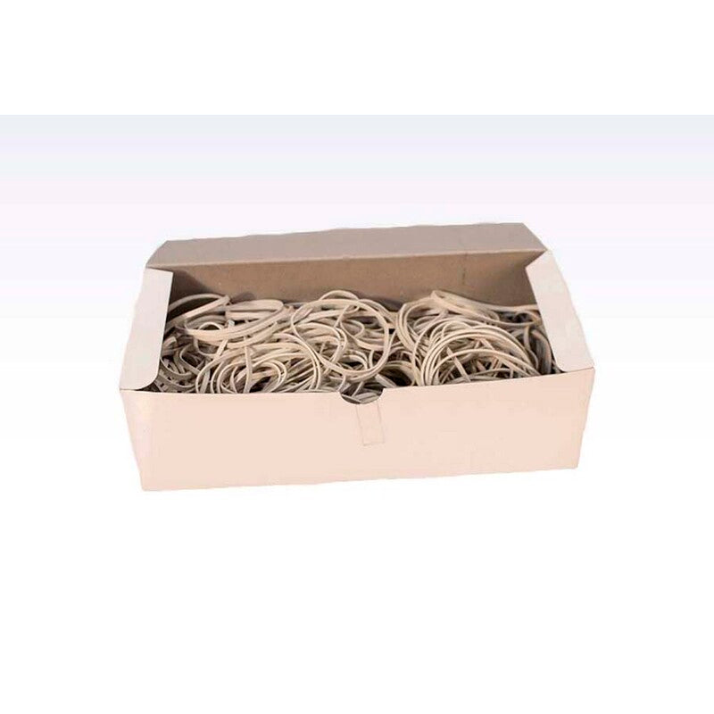 Gummibånd, 100 mm x 5 mm, gummi, hvid, rullevægt: 0.50 kg, pakke med 500 g