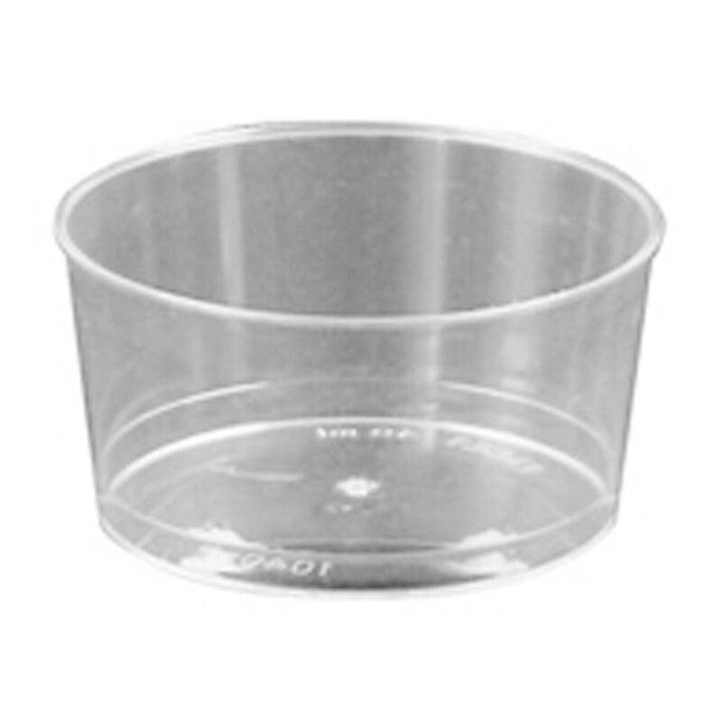 Dressingbæger, Rund, 40 ml, Ø 51, højde 26, HIPS-High Impact Polystyrene, transparent, karton a 2000 stk