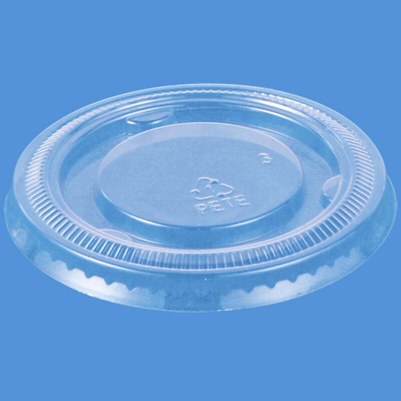Låg t/dressingbæger, Rund, kapacitet 60, Ø 62, højde 10, A-PET, transparent, 2 oz, pakke a 100 stk, Fødevaregodkendt