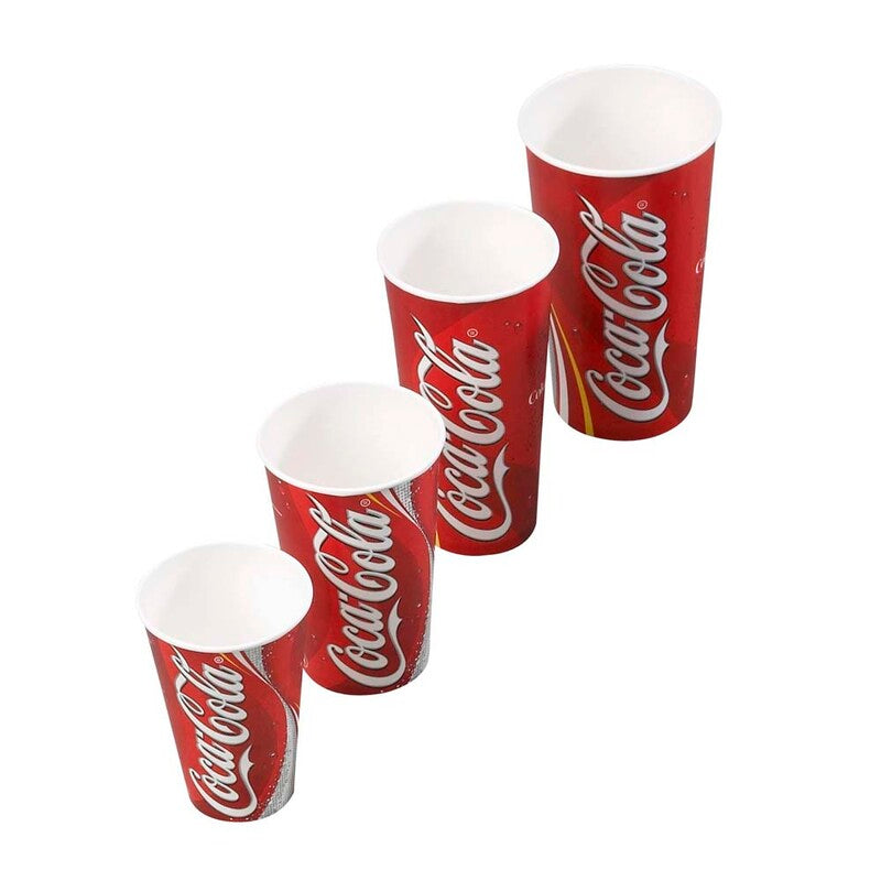 Drikkebæger, 500 ml, Karton, Rød og hvid, Coca Cola 22oz, karton a 1000 stk, Fødevaregodkendt