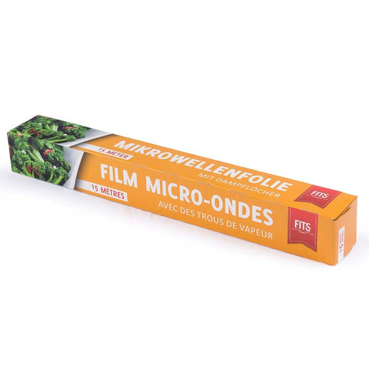 Madfilm, 12 µm, Rulle, 300 mm x 300.00 m, perforeret, LD-PE, transparent, 1 reel, Microwave Dispenser box, Fødevaregodkendt