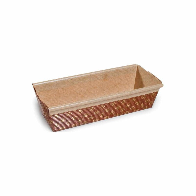 Bageform, Rektangulær, 80 x 235 x 75 mm, Pergamentpapir, 155 g/m2, brun, pakke med 480 stk, Fødevaregodkendt