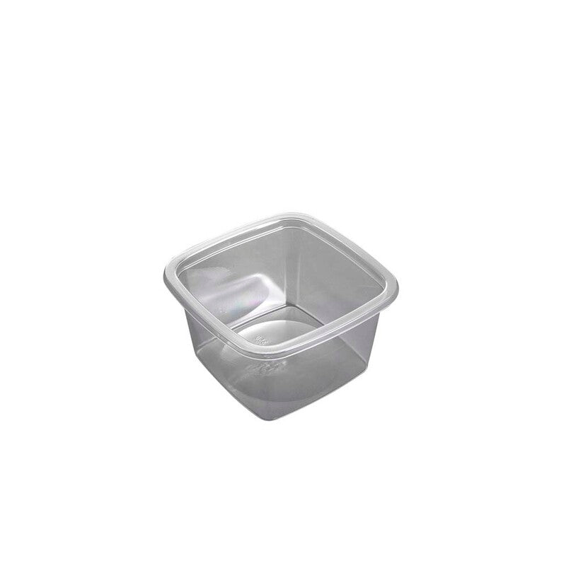 Plastbakke, Færch, M 40-57, 1-rums, Rektangulær, 350 ml, 102x102x57mm, PET, transparent, karton a 520 stk