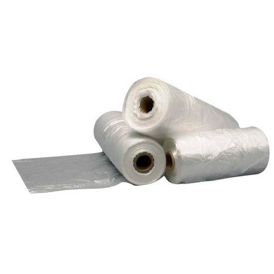 Plastikpose, 9 µm, 350 x 500 mm, LD-PE, transparent, rulle a 5000 stk, Snipsknudeposer 5kg til frugt, Fødevaregodkendt