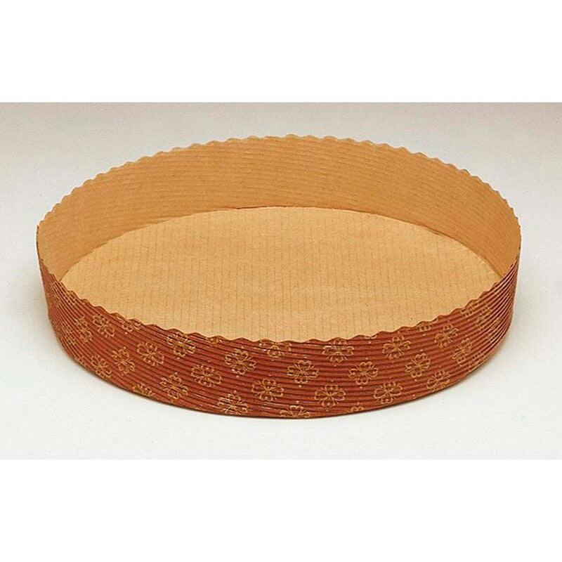 Bageform, Rund, højde 35 mm, indvendig diameter 170.0 mm, Pergamentpapir, brun, pakke med 600 stk, Mazarin/Pie, Fødevaregodkendt