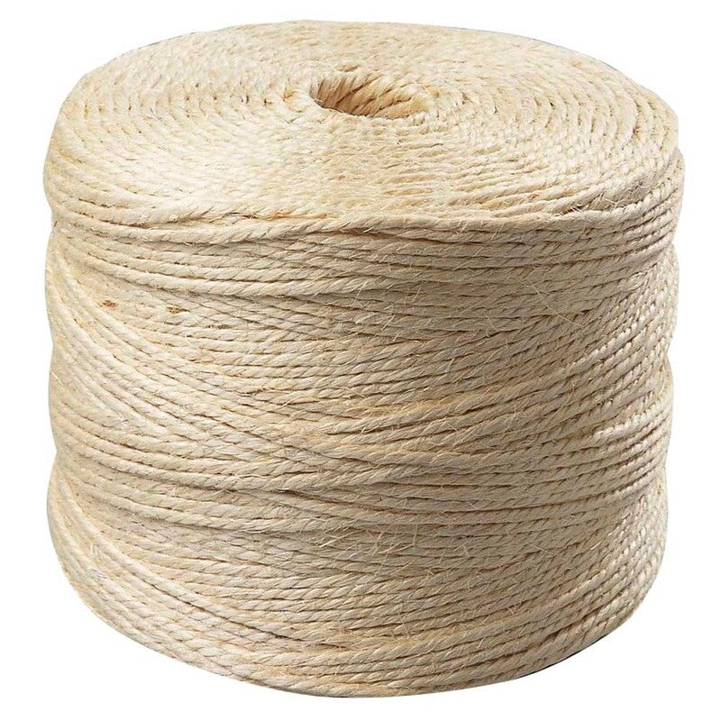 Snor, 2,5 mm, rullelængde: 420.00 m, sisal, gul, brudstyrke Resistant approx. 60 kg, Rulle, rullevægt: 2.00 kg, pakke a 1 rulle, Binder twine 2/450