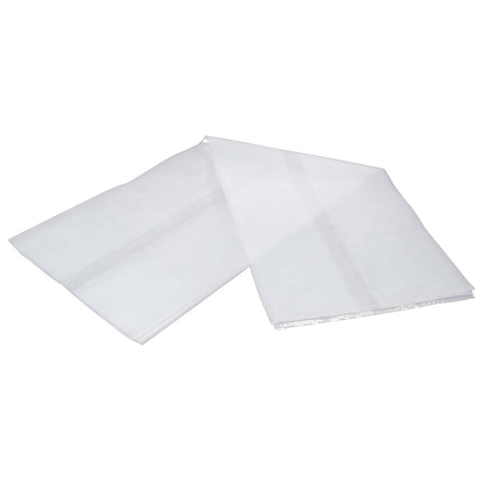 Plasthætte, 150 µm, 650 + 580 x 2000 mm, LD-PE, transparent, 2 fals på 290mm, karton a 10 stk, Fødevaregodkendt