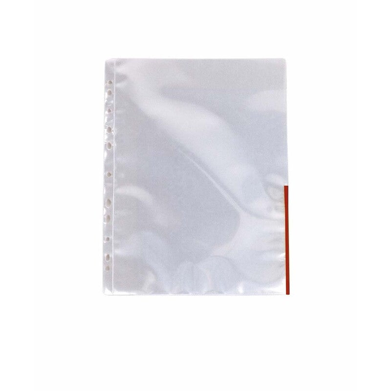 Signallomme, Esselte, rød, 105µm, 210x297mm, plastik, pakke a 100 stk