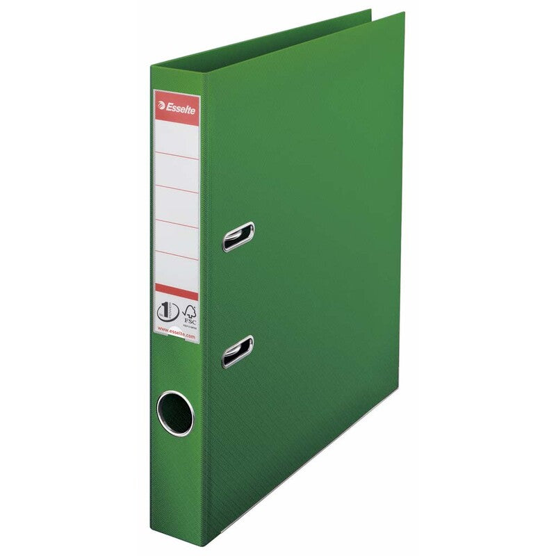 Brevordner, Esselte No.1 Power, grøn, 50mm, 210x297mm, antal ringe: 2, FSC Mix 70%, 10 Units