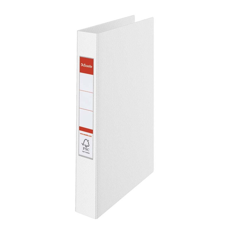 Ringordner, Esselte, hvid, 25mm, 210x297mm, antal ringe: 2, PP, FSC Mix 70%, 10 Units