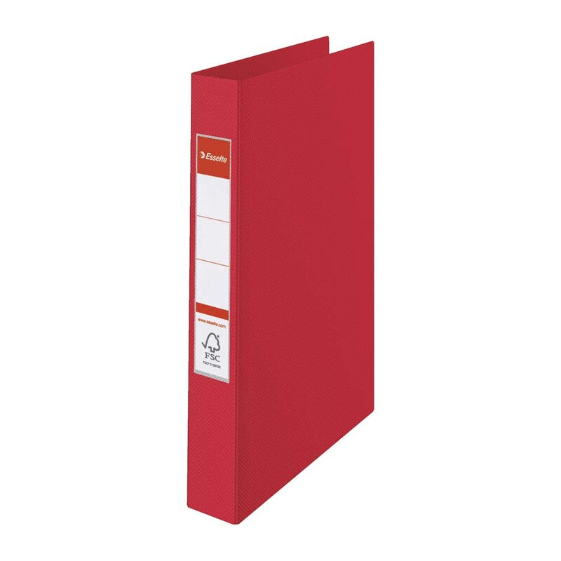 Ringordner, Esselte, rød, 25mm, 210x297mm, antal ringe: 2, PP, FSC Mix 70%, 10 Units