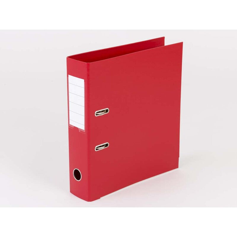 Brevordner, Q-Line, rød, Metalskinne, 75mm, 210x297mm, antal ringe: 2, 10 Units