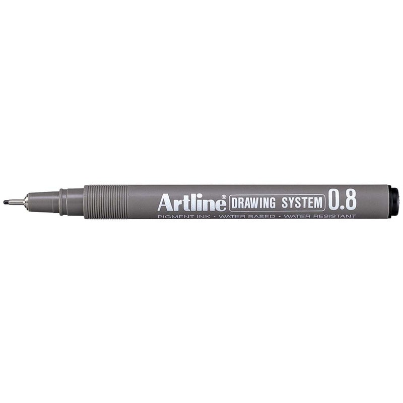 Drawingpen, Artline, EK238, 0,8MM, sort, 12 Units