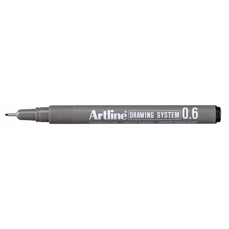 Fiberpen, Artline, EK236, 0,6MM, sort, 12 Units