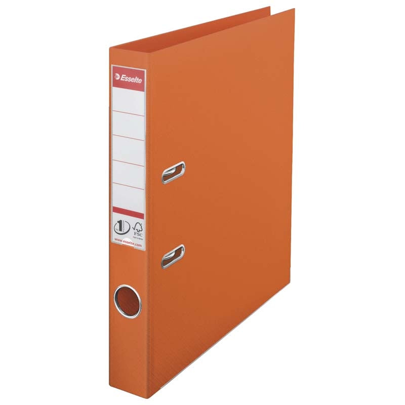 Brevordner, Esselte, orange, 50mm, 210x297mm, antal ringe: 2, FSC Mix 70%, 10 Units