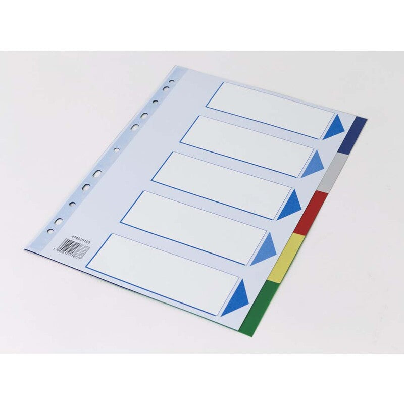 Faneblad, Q-Line, A4,210x297mm, 5-delt, assorteret, æske a 25 sæt