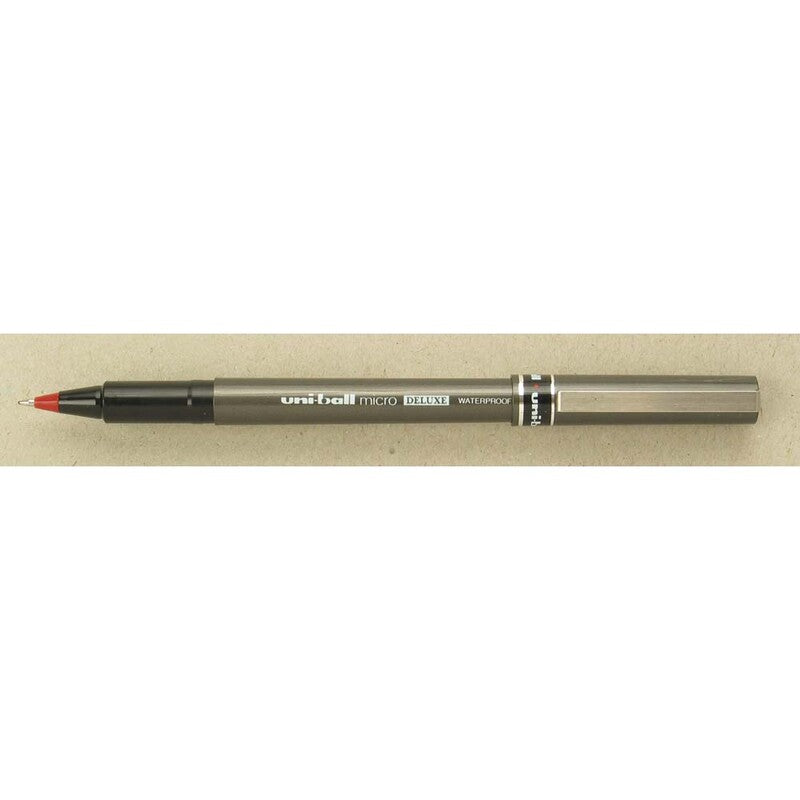 Rollerpen, Uniball Deluxe, UB-155 MICRO, 0,2MM, rød, Units 12