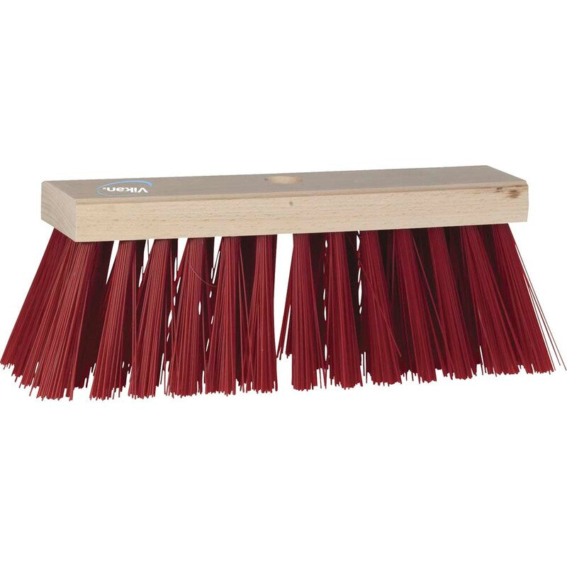 Fejekost, Vikan, Broom Wood w/hole for shaft, rød/træ, 320mmx320mm