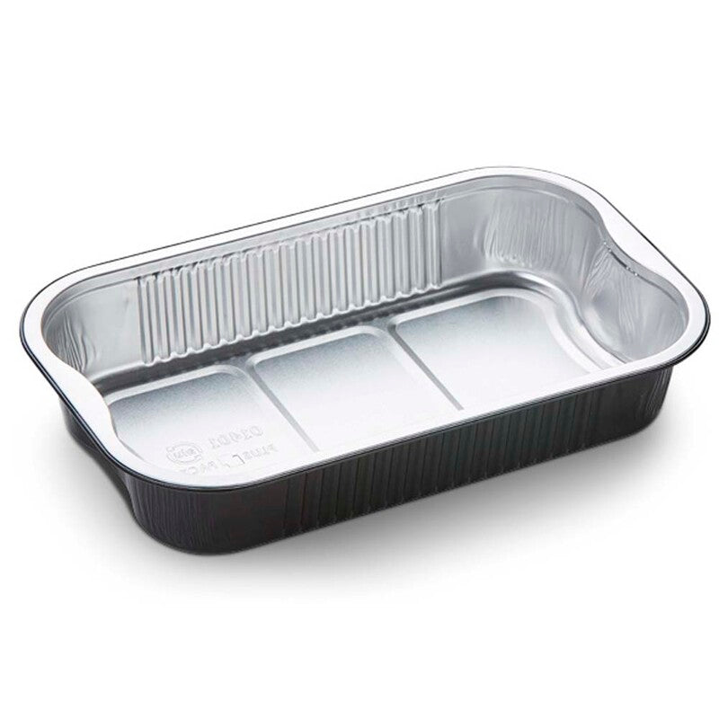Foliebakke, Plus Pack, Rektangulær, 1442 ml, 265x162x47mm, aluminium, sort/aluminium, pakke a 300 stk