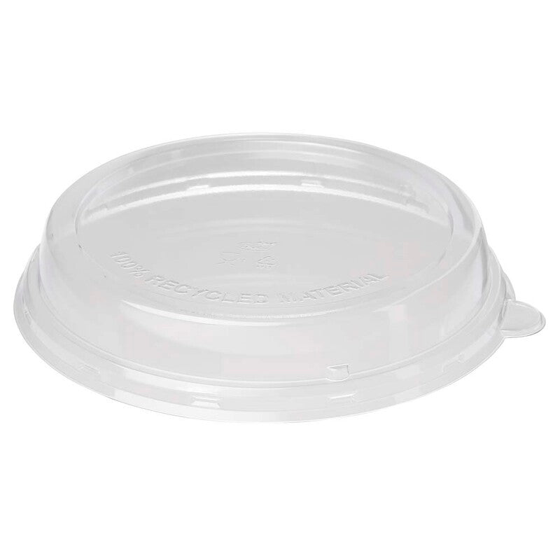 Låg t/salatbowl bagasse, Duni, Rund, Ø 212, højde 37, RPET, transparent, karton a 160 stk, Fødevaregodkendt