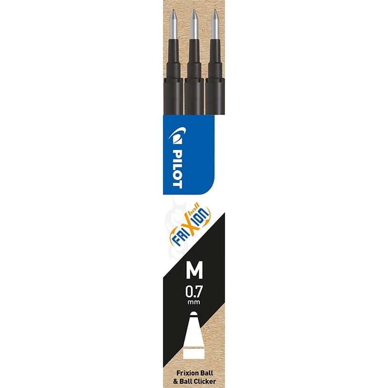 Refill, Pilot Frixion, CLICKER, 0,7MM, sort blå
