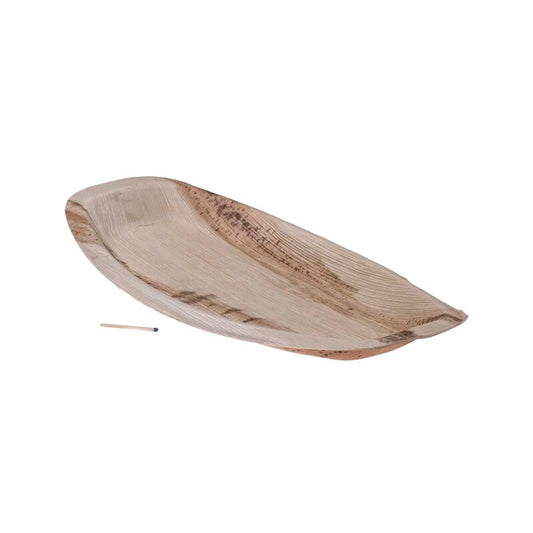 Cateringfad, Rektangulær, 235 x 345 x 25 mm, træ, karton a 100 stk, Palm leaf, Fødevaregodkendt