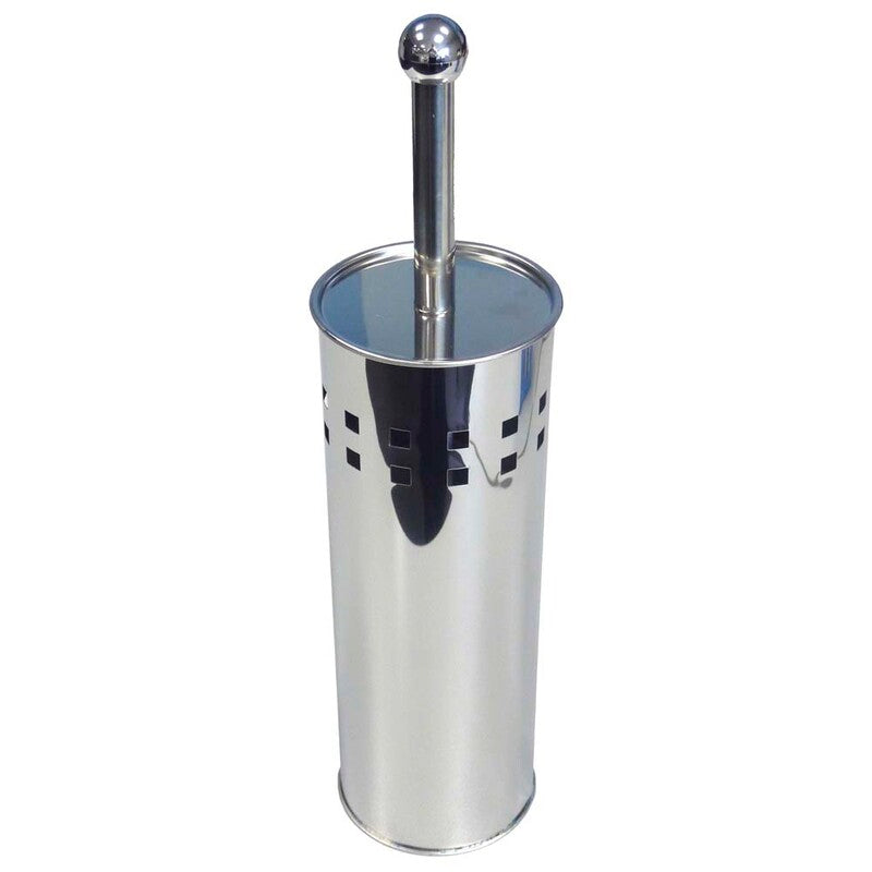 Toiletbørste, With holder brushed steel, metallic