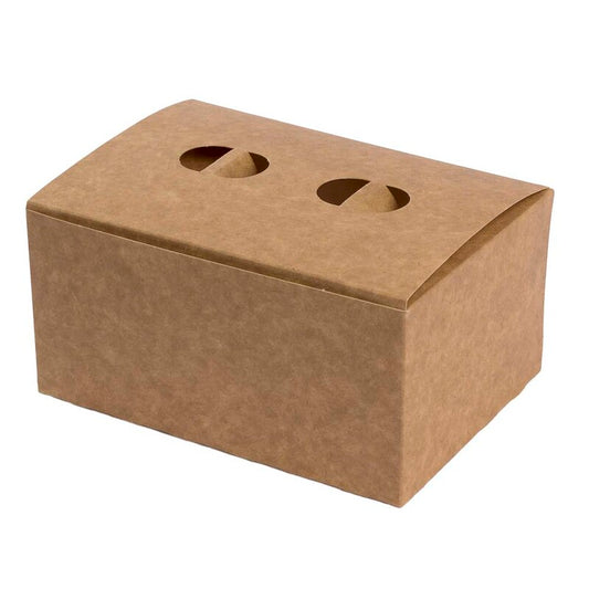 Take away box, W/Vent.Holes, 130x93x64mm, Pap, brun, French Fries Tray, pakke a 400 stk