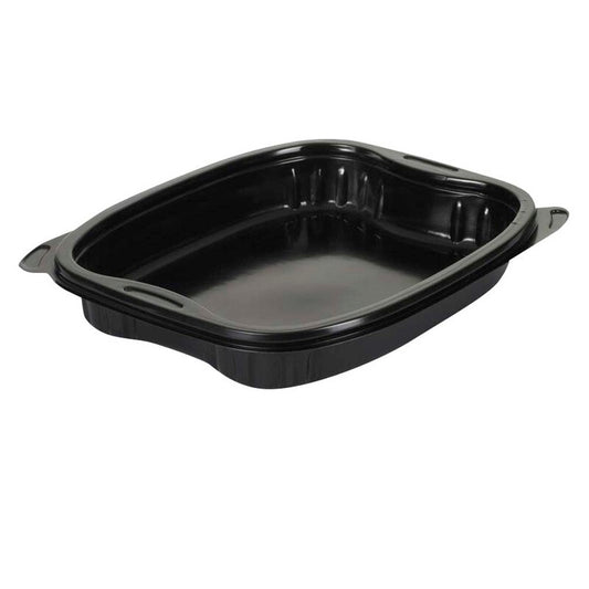 Plastbakke, Plus Pack Bistro, 1-rums, Rektangulær, 500 ml, 190x155x30mm, PP, sort, karton a 300 stk