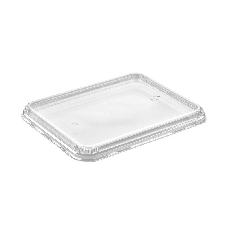 Låg t/plastbakke, Færch, K 5227-4, Rektangulær, 232x183x16mm, PET, transparent, t/2227 serien, karton a 372 stk