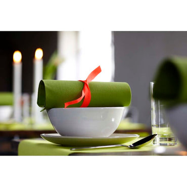 Middagsserviet, Duni, Dunilin, 1/4-fold, 1 lag, tissue, leaf green, 400mmx400mm, pakke med 45 stk