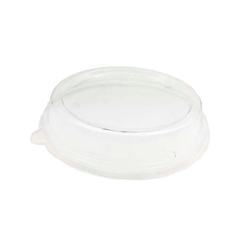 Låg t/salatbowl, Rund, Ø 203, højde 10, RPET, transparent, For Bagasse bowl, karton a 500 stk, Fødevaregodkendt