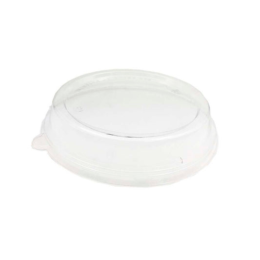 Låg t/salatbowl, Rund, Ø 203, højde 10, RPET, transparent, For Bagasse bowl, karton a 500 stk, Fødevaregodkendt