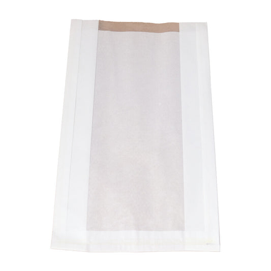 Flutes pose, 85 x 190 x 335 mm, flat bag, Papir, hvid, pakke a 500 stk, Fødevaregodkendt