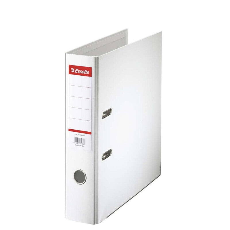 Brevordner, Esselte Standard, hvid, 75mm, 210x297mm, antal ringe: 2, PP, 10 Units
