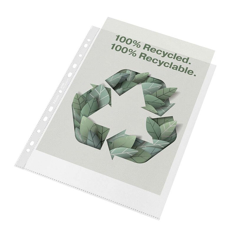 Plastlomme, Esselte Recycle, transparent, 210x297mm, plastik, pakke a 50 stk