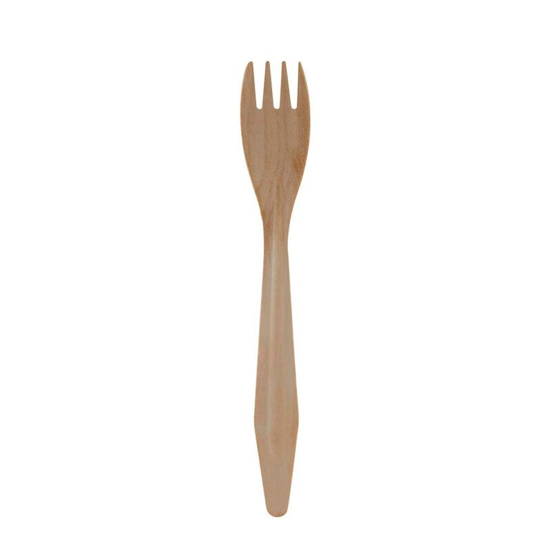 Træbestik, træ, træ, Wax coated, Gaffel 185mm, pakke a 100 stk, Exclussiv, Fødevaregodkendt