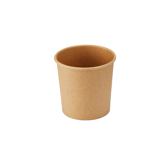 Pap container, 500 ml, Rund, Ø 96, højde 76, Kraft, brun, 16 oz, pakke a 25 stk, Fødevaregodkendt