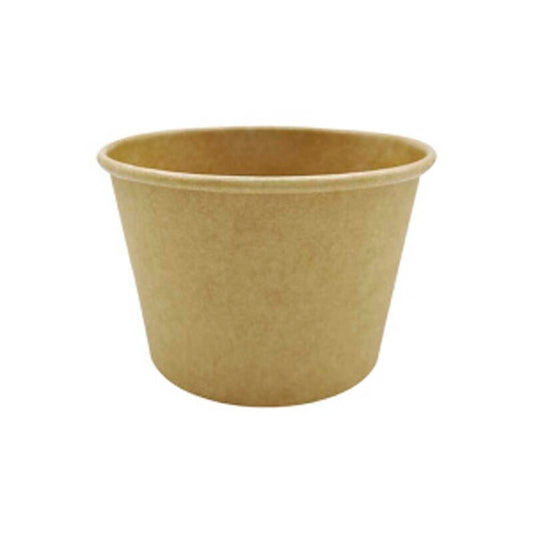 Dressingbæger, Rund, 240 ml, Ø 90, højde 80, Kraft, brun, 8oz/240ml, pakke a 50 stk, Fødevaregodkendt
