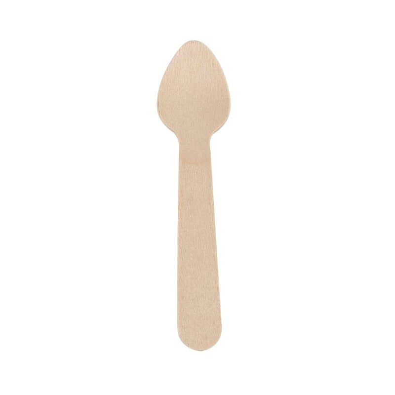 Træbestik, træ, træ, Wax coated, Tea Spoon 95 mm, pakke a 100 stk, Exclussiv, Fødevaregodkendt