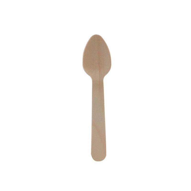 Træbestik, træ, træ, Wax coated, Ske 110mm til is, pakke a 100 stk, Exclussiv, Fødevaregodkendt