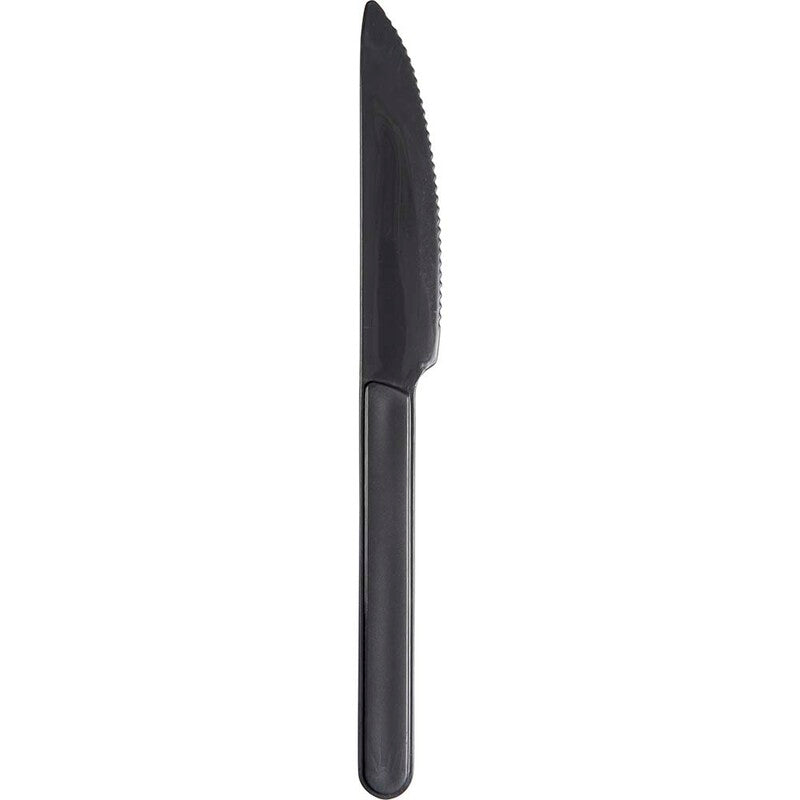 Plast bestik, PP, antracit, Kniv fleregangs, pakke a 50 stk, Fødevaregodkendt