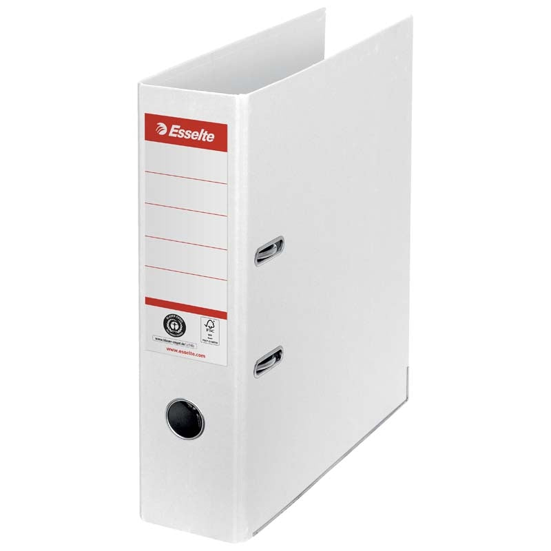 Brevordner, Esselte, hvid, 75mm, 210x297mm, antal ringe: 2, FSC Mix 70%, 10 Units