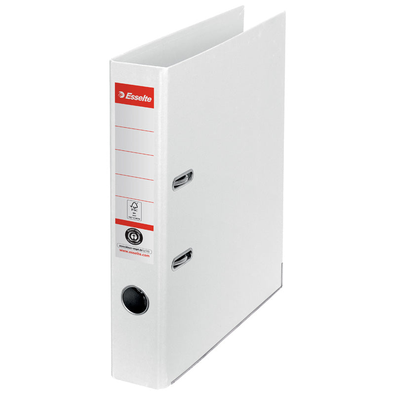 Brevordner, Esselte, hvid, 50mm, 210x297mm, antal ringe: 2, FSC Mix 70%, 10 Units