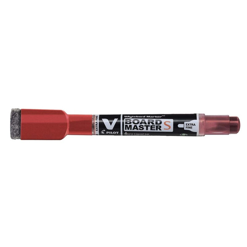 Marker, Pilot V-Board Master S, S EF, 1,3MM, rød, permanent, 10 Units