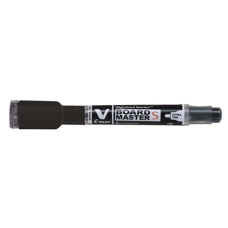Marker, Pilot V-Board Master S, S EF, 1,3MM, sort, permanent, 10 Units