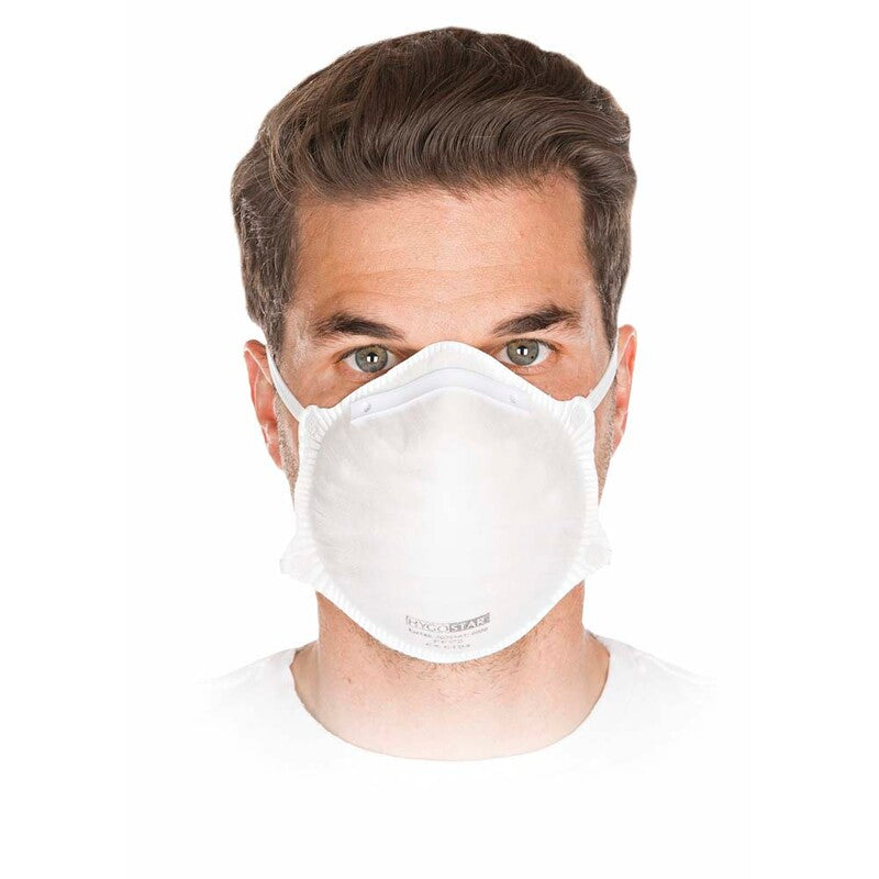 Maske/respirator, FFP2 med ventil, non-woven, hvid, pakke a 10 stk.