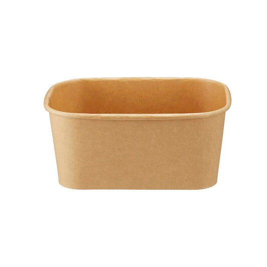 Salatbowle, 1000 ml, 172x120x76mm, Kraft, brun, Til mikroovn, pakke a 50 stk